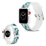 Apple Watch Series 5 40mm camouflage silikoninen kellonauha - Erilaisia Kuvioita Sinisellä Tummansininen