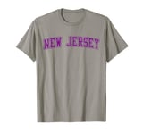 New Jersey NJ Varsity Style Garden State Grunge Purple T-Shirt