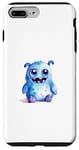 Coque pour iPhone 7 Plus/8 Plus Joli petit monstre aquarelle design n°10 bleu clair