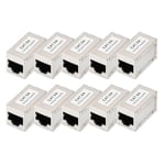 DIGITUS Connecteur RJ45 Cat 6A - 10 pièces - Rallonge de câble Lan - Connecteur de câble réseau Cat6A - Compatible PoE - Connecteur modulaire - Pour Switch, DSL, Modem, Routeur, PC - Argenté