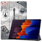 samsung Samsung Galaxy Tab S7+ T970 Designer Tri-Fold Case EiffelTower