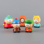 South Park Cartoon Mini Figuriner Leksakssats med 5 figurer, Dekorationer till skrivbord och bil i genomsnitt 2,4 tum (FMY)