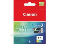 Canon BCI-15 Colour Twin Pack - 2-pack - farge (cyan  magenta  gul) - original - blekkbeholder