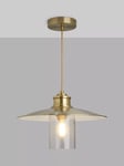 John Lewis Torrin Metal & Glass Pendant Ceiling Light, Antique Brass