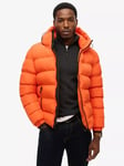 Superdry Hooded Sports Puffer Jacket, Flame Orange