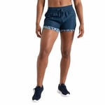 Dare2B Women's Sprint Up 2-in-1 Shorts with Q-WIC Technology, Super Stretchy Lightweight Inner Short, Quick Drying and Water Repellent Finish - Perfect for Sports Activites Blue