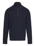 Lindex Sweater Rib Knit Halfzip Marinblå