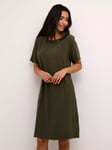 KAFFE Liny Linen Blend Dress, Forest Night