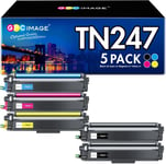 TN247 Compatible Cartouche de Toner Remplacement pour Brother TN-243CMYK TN243CMYK pour DCP-L3550CDW MFC-L3750CDW MFC-L3730CDN MFC-L3710CW MFC-L3770CDW (Noir Cyan Magenta Jaune, 5-Pack)