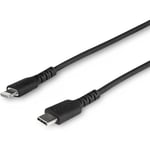 StarTech.com 1m USB C to Lightning Cable - Durable Black USB Type C to Lightning Connector Fast Charge & Sync Charging Cord, Rugged w/Aramid Fiber Apple MFI Certified iPhone 11 iPad Air (RUSBCLTMM1MB)