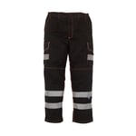 Yoko Hi vis polycotton cargo trousers - Black - 38 Long