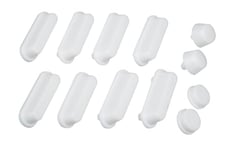 WENKO Patins abattants de WC - Amortisseur pour Couvercle et Lunette, Plastique, 1.4 x 1.8 x 4.4 cm, Blanc