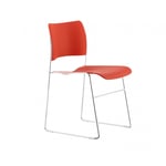 Stol 40/4 Side Chair - Stapelbar, Kopplingsbar, Utförande Ayers Rock Red/Chrome, Kopplingsbar Nej