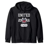 USA 2016 Soccer Home Of The Brave Graphic Zip Hoodie