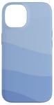 Coque pour iPhone 14 Uni Monochromatique Bleu clair Motif vagues