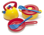 PLAY TOY KETTLE PAN POT SET PRETEND KITCHEN SET by DANTOY kids play kitchen pots