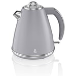 Swan Retro Jug Kettle 3KW Fast Boil Easy Pour Spout 1.5 Litres Grey - SK19020GRN