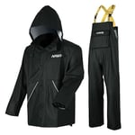 Navis Marine Vêtement de travail utilitaire pour homme – Combinaison de pluie Pro avec veste extensible et pantalon à bretelles pour une sécurité et un confort ultimes(Vert foncé,XXX-Large)