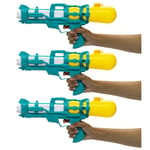 KIDS WATER PISTOLS X3 WATER GUNS SUMMER POOL BEACH PARTY TURQUOISE AND BLUE