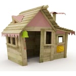 Wickey - Casita – Cabane enfant en bois - rose pastel