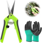 Sécateur De Jardin, Sécateur De Jardinage À Main Pour Bonsaï, Sécateur C Aux De Jardin, Secateur De Jardin, Coupe Branche, Avec Gants De Jardinage, Pour Tailler Arbustes, Clôtures