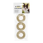 Croci King Bone - Natural Ring, Snack récompense à mâcher pour Chiens en Peau de Vache, bâton Dentaire pour Nettoyer Les Dents, 7 cm - 3 pcs