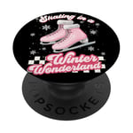 Skating In A Winter Wonderland Figure Ice Skater Christmas PopSockets Adhesive PopGrip