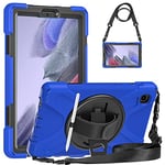 Gerutek Case for Galaxy Tab A7 Lite 8.7 inch (SM-T220/T225), Samsung Galaxy tab A7 lite Case Shockproof with [Pencil Holder][360 Rotating Hand Strap] Drop-Proof Case for Samsung Tab A7 Lite, Blue