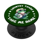 Country Toads Take Me Home, Cool Cowboy Toad Playing Music PopSockets Adhesive PopGrip