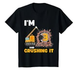 Youth Funny Im 3 And Crushing It - Toddler Boys Third Birthday T-Shirt