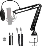 HyperX Quadcast Support Microphone Professionnel Réglable avec Tube de Fixation et Pince de Table Mise à Jour Compatible avec Microphone à Condensateur HyperX QuadCast par