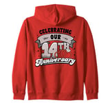 14th Wedding Anniversary Celebrating 14 Years Matching Gift Zip Hoodie