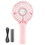 EasyAcc Handheld Electric USB Fans Mini Portable Outdoor Fan with Rechargeable Battery Foldable Handle Desktop for Home and Travel - Pink