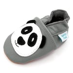 Dotty Fish Chaussures Cuir Souple bébé. Chaussures de Poussette pour Les Filles et Les garçons. Panda Gris. 2-3 Ans (25 EU)