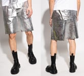 Comme Des Garçons Homme Plus Distressed Silver Foil Shorts Pants Trousers L