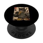 Samurai Cat Loves Ramen Anime Drôle Anime Art Japonais Samouraï PopSockets PopGrip Adhésif