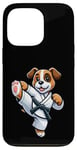 Coque pour iPhone 13 Pro Dessin animé Boxer Chien Arts Martiaux Kick