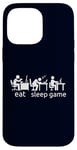 Coque pour iPhone 14 Pro Max Eat Sleep Game All Gamer Life At The Table Humour Gaming