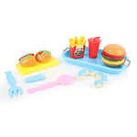 FLYPOP'S - Plateau Snack avec Hamburger, Hot Dog, Donuts à Scratch, fites, Couverts et Boisson - 033621 - Multicolore - 20 cm - Plastique - À Partir de 3 Ans