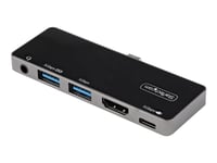 Startech.Com Usb C Multiport Adapter, Usb-C Mini Dock, Usb-C To 4K 60Hz Hdmi 2.0, With 100W Power Delivery Pass-Through Charging, 3-Port Usb 3.0 Hub, Audio, Usb Type-C Multiport Adapter - Usb-C Travel Dock - Dokkingstasjon - Usb-C - Hdmi