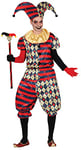 FIESTAS GUIRCA Arlequin Diamand Costume - Clown Bouffon Cirque de la Terreur Déguisement d'Halloween Homme Taille 46-48 S