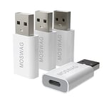 MOSWAG 4 Pack USB Type C to USB Adapter Type-A to Type-C Adapter Converter USB C Female to USB Male Adapter Compatible with Apple MagSafe Charger,iMac,MacBook Pro,MacBook,Laptops,PC,Computers and More