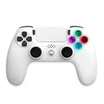 Freaks and Geeks Manette Sans Fil Blanche pour PS4 Avec Prise Jack pour casque Blanc