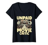 Womens Unpaid Movie Critic Film Geek Motion Picture Funny Movie Fan V-Neck T-Shirt