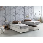 Talamo Italia Lit simple Ilaria, Lit conteneur avec revêtement en tissu, 100% Made in Italy, Ouverture frontale, convient pour matelas cm 90x190,