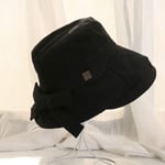 Liaiqing Winter Fisherman Hat Autumn Cotton and Linen Folding Big Brim Hat Warm Basin Hat Women The Hat Unisex 100% Cotton Packable Summer Travel Bucket Cap Beach Cap Sun Hat (Color : Black)