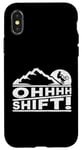 Coque pour iPhone X/XS MTB Mountain Bike Humor OHHHH Shift! Funny Mountain Biker