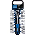 Draper Hd19 m/PR carré d'entraînement métrique Douille et cliquet Ensemble, Bleu, 1/5,1 cm, Lot de 19 pièces