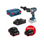 Perceuse visseuse gsr 18V-110 c Bosch avec 3 batteries 18V 5.0Ah + chargeur + L-Boxx - 0615990L8F