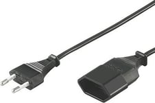 DELTACO Europlug (power CEE 7/16) (male) - Power IEC 60906-1 (female) Black 5m